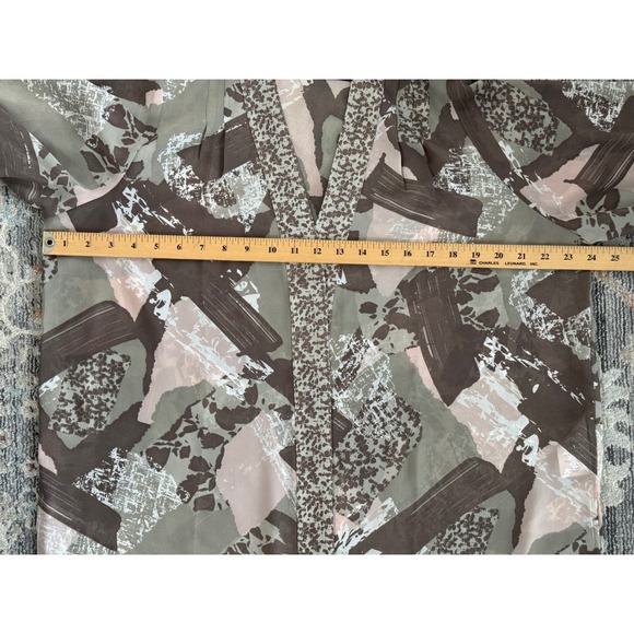 Bob Mackie Wearable Art Womens XL Abstract Animal Print Kimono Cardigan Green XL - Picture 5 of 6